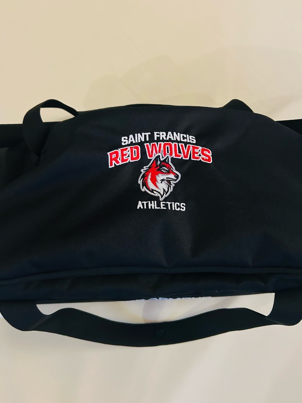 NWT Under Armour Saint Francis University (PA) Duffel Bag with Red Wolves Logo
